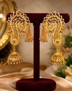 1 gram Elegant Gold-Plated Jhumka Neck