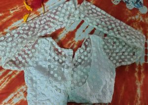 Elegant White Embroidered  blouse