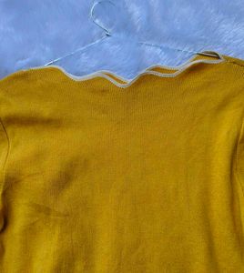 Mustard Yellow Flare Sleeve Top