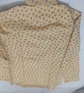 Men's Yellow Floral Print Shirt