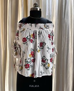 Off-Shoulder Floral Print Top