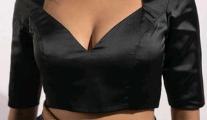 Elegant Black Satin Blouse