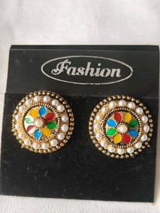 Vintage Pearl Colorful Earrings