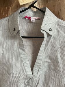 Chic Striped Button-Up top