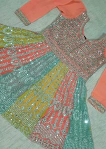Designer Short Frock with Garara &amp; Dupatta