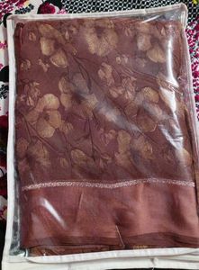 Elegant Brown Floral Saree