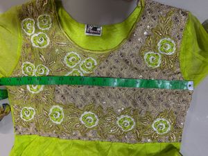 Green Embellished Anarkali Kurta