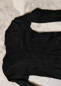 Gray Sweater w/ Feather Detail