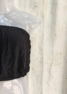 Black Strapless Crop Top