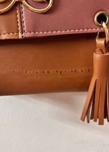 Stylish Brown Crossbody Bag with Tassels