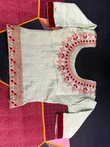 Stunning Mint Green Embroidered Lehenga Choli
