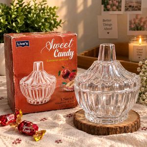 Elegant Crystal Candy Dish with Lid