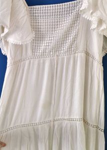 Boho Lace Trim Maxi Dress
