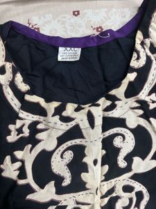Elegant Embroidered Black Kurta