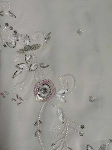 Embellished White Ethnic Saree