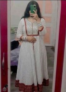 Elegant White anarkali gown