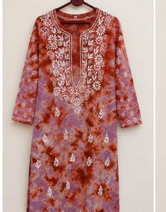 Embroidered Tie-Dye Kurta