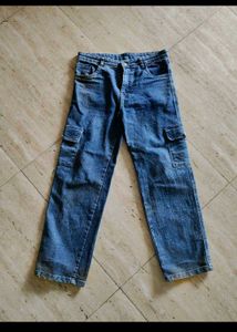 Classic Blue Denim Cargo Pants