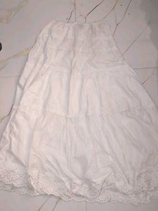 white cotton long skirt