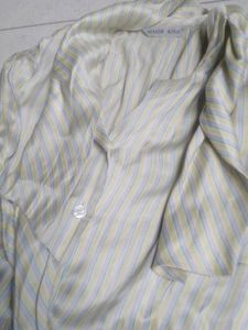 Elegant Striped Blouse with Scarf Deta imported fa