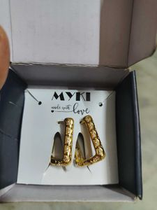 Anti Tarnish Gold Tone Triangle Earrings