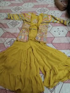 Girls' Ethnic Dress with Embellished Jacket