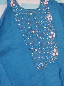 Embellished Teal Kurta