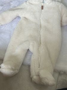 New Born Cozy Cream Fleece Baby Onesie