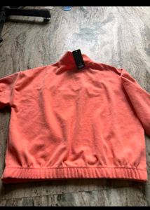 Coral Half Zip Sweatshirt