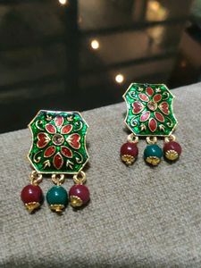 Minakari Work Choker Necklace And Earrings Set