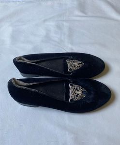 Black Velvet Slippers