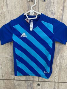 Adidas Blue Striped Soccer Jersey