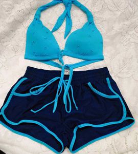 Teal Bikini Top &amp; Shorts Set