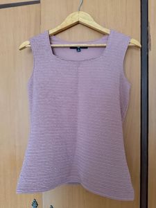Textured Square Neck Sleeveless Top