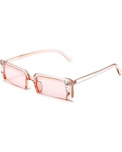 Chic Pink Rectangle Sunglasses