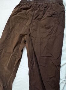 Men's Brown Relaxed Fit Drawstring Pants