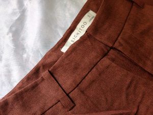 Brown Cargo Pants with Zipper Accents