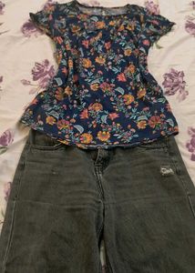 Desi asthetic Floral Print Top