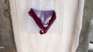 I. Maroon Lace Trim Bikini Panty