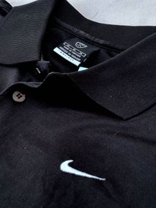 Men's Black Nike Long Sleeve Polo Shirt
