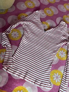 Striped V-Neck Top
