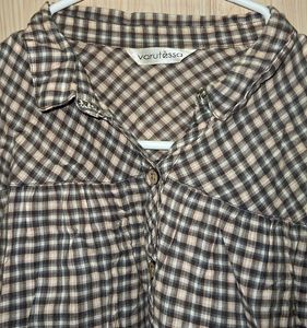 Checked Button-Up Shirt