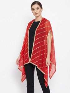 Red shrug with Golden Stripes
