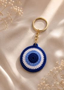 Crochet Evil Eye Keychain