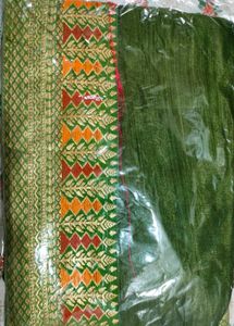 Brand New Designer Green Saree With Blouse