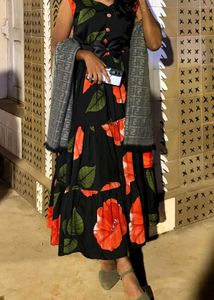 Floral Print Tiered Maxi Dress