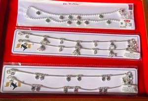 Silver Anklets - Pack of 3 Pairs