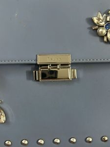 Chic Blue Studded Shoulder Bag