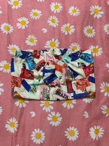 Tropical Brazil Print Elastic Tube Top