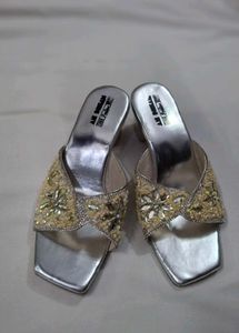 Sparkling Embellished Wedge Sandals